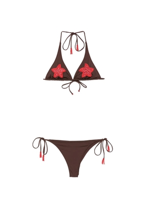 MC2 Saint Barth beaded starfish-patch bikini - Brown