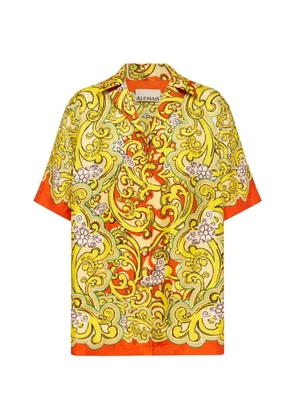 ALEMAIS Sierra baroque-print silk shirt - Yellow