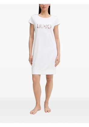 LIU JO logo-print short-sleeve midi dress - White