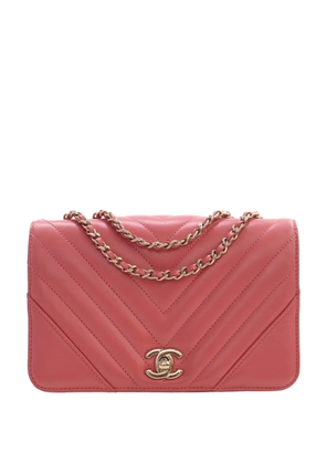 CHANEL Pre-Owned 2019 Mini Chevron Calfskin Statement Flap crossbody bag - Pink