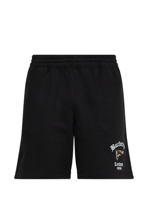 Burberry logo-embroidered cotton shorts - Black