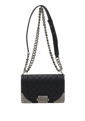 CHANEL Pre-Owned 2014 Paris Dallas Small Quilted Calfskin Cowboy Boy Flap crossbody bag - Black