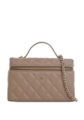 CHANEL Pre-Owned 2021-2026 Mini CC Quilted Caviar Slim Vanity Case with Chain satchel - Neutrals