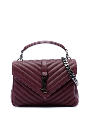 Saint Laurent Pre-Owned 2018 Medium Chevron Sheepskin Monogram College satchel - Red