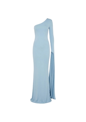 The New Arrivals Ilkyaz Ozel Yuna one-shoulder draped-sleeve maxi dress - Blue