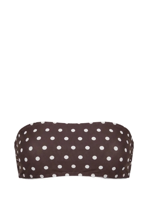 Nicholas Nerida bandeau top - espresso ivory polka dot - Brown