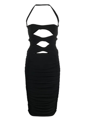 Norma Kamali cut-out detail halterneck dress - Black