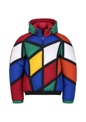 Dolce & Gabbana geometric-patchwork quilted jacket - Blue