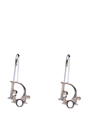 Christian Dior Pre-Owned 20th Century Palladium Plated Logo Drop Earrings costume earrings - Silver