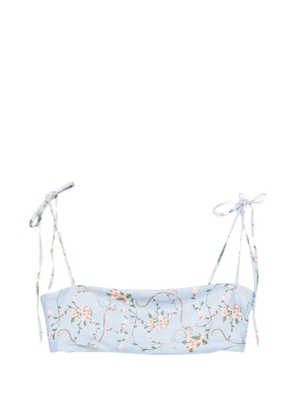 Agua By Agua Bendita Primavera Navegante floral-print bikini top - Blue