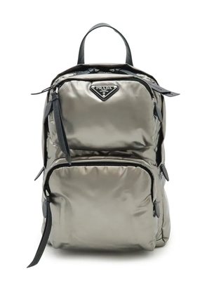 Prada Pre-Owned 2013-2026 Metallic Tessuto Sling Bag crossbody bag - Silver