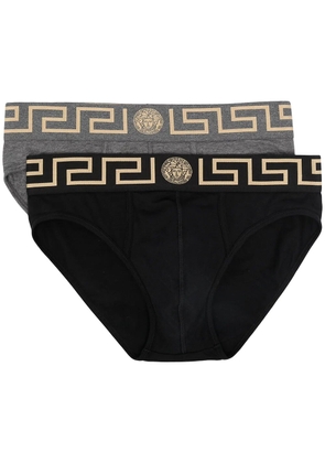Versace Greca-pattern Medusa briefs (set of two) - Black