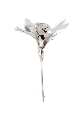 Nº21 floral-motif brooch - Silver