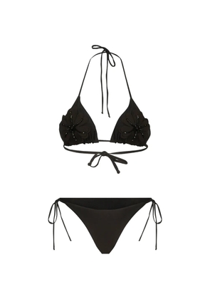 BIKINVILLE Marzia Petunia floral-appliqué bikini - Black