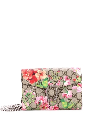 Gucci Pre-Owned Dionysus Chain Wallet Blooms Print GG Coated Canvas Small crossbody bag - Brown