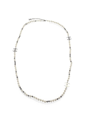 CHANEL Pre-Owned 2016 CC faux-pearl-chain necklace - Silver