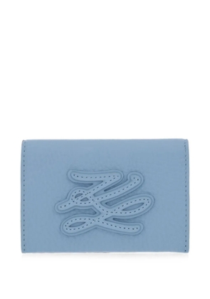 Karl Lagerfeld K/Autograph logo-patch pebbled wallet - Blue