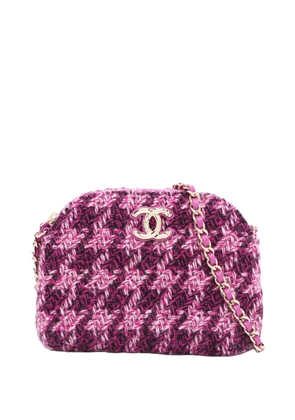 CHANEL Pre-Owned 2021-2026 Mini CC Quilted Tweed Clutch With Chain crossbody bag - Purple