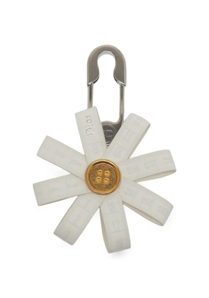 Christian Dior Pre-Owned daisy leather bag charm - White
