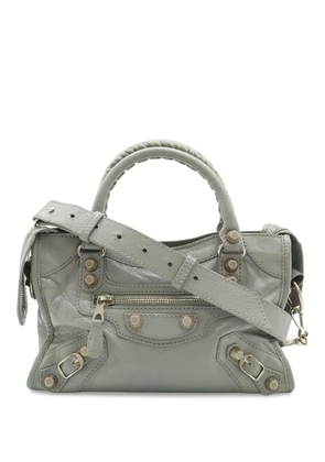 Balenciaga Pre-Owned 2018-2026 Mini Lambskin Motocross Giant 21 City satchel - Grey