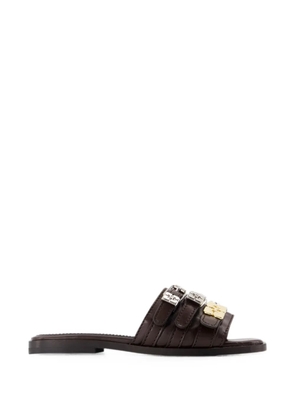 GANNI Sue Triple buckle-strap mules - Brown