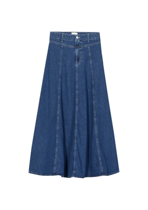 Closed panelled maxi skirt - Blue
