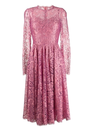 Dolce & Gabbana floral lace pleated dress - Pink