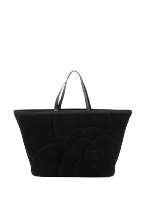 CHANEL Pre-Owned 2018-2025 Terry Cloth Camellia Beach tote bag - Black