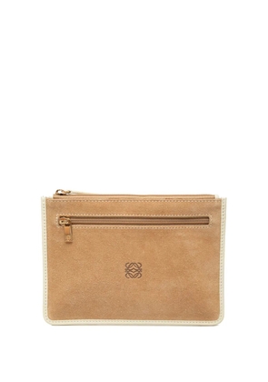 Loewe Pre-Owned 2011 Suede Anagram Flat pouch - Neutrals