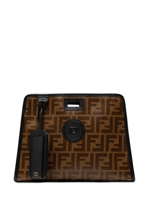 Fendi Pre-Owned 2010-2026 Small Zucca Coated Canvas Peekaboo Defender clutch bag - Brown