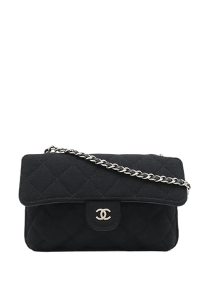 CHANEL Pre-Owned 2021 Canvas Graffiti Foldable Shopping in Jersey Flap tote bag - Black