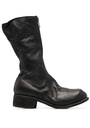 Guidi front-zip 45mm leather boots - Black