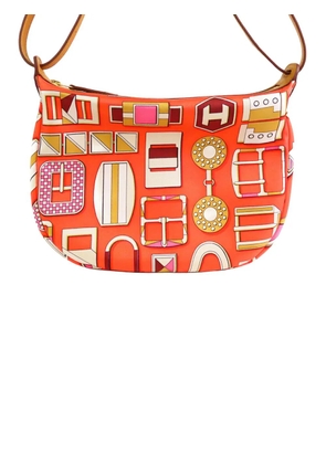 Hermès Pre-Owned 2024 Silk and Swift Carre En Boucles Sursoie To Go Pouch crossbody bag - Orange