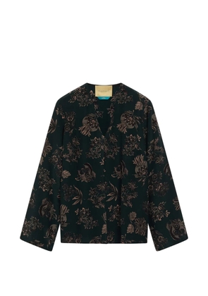 MOMONÌ Nari floral-print silk blouse - Green
