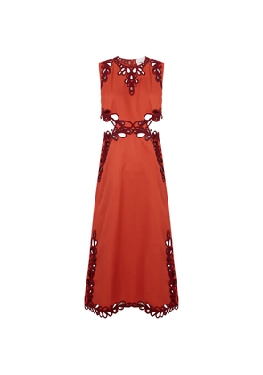 Antik Batik Deva cut-out embroidered midi dress