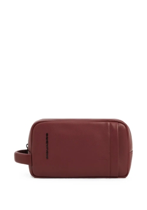 PIQUADRO logo-plaque side-handle toiletry bag - Red