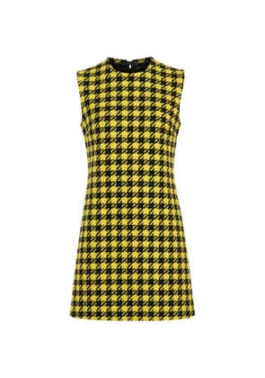 Dolce & Gabbana houndstooth-pattern dress - Yellow