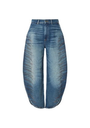 LIU JO rhinestone-embellished faded jeans - Blue