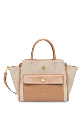 GIANNI CHIARINI Cher leather-trim canvas tote bag - Neutrals