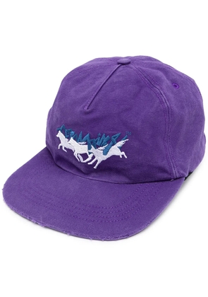 Off-White embroidered logo cap - Purple
