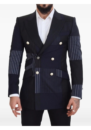 Dolce & Gabbana patchwork double-breasted blazer - Blue