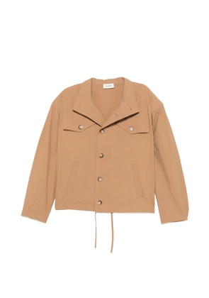 A.M.G. high-neck button-up jacket - Neutrals