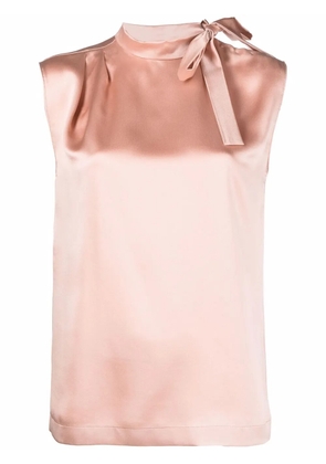 Alberta Ferretti pussy-bow silk blouse - Orange