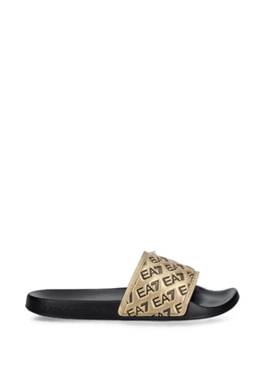 Ea7 Emporio Armani logo-detail slides - Gold