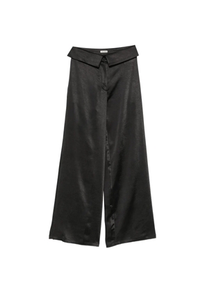 A.M.G. foldover-waistband wide-leg trousers - Black