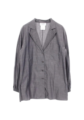 CHANEL Pre-Owned 1986~1988 open-collar logo-buttons shirt - Grey