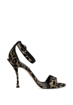 Dolce & Gabbana leopard-print ankle-strap sandals - Gold
