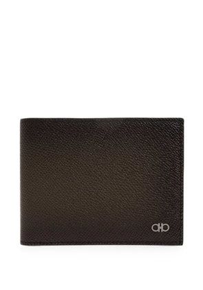 Ferragamo Gancini grained leather wallet - Brown