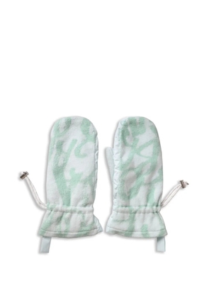 Dolce & Gabbana abstract-pattern drawstring mittens - White