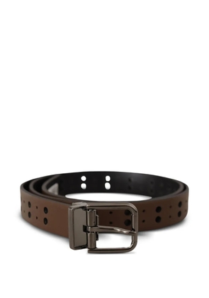 Dolce & Gabbana perforated leather belt - Brown